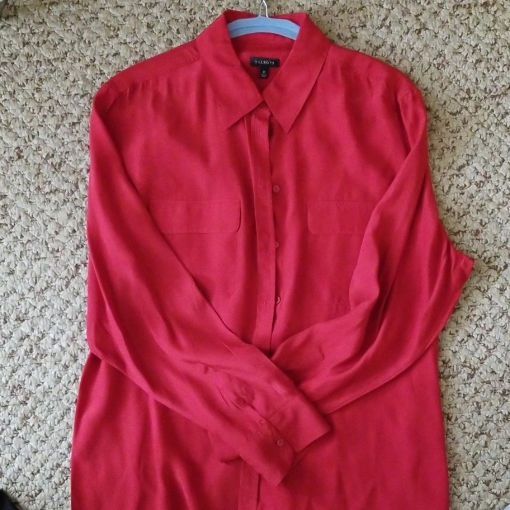 Talbots red silk